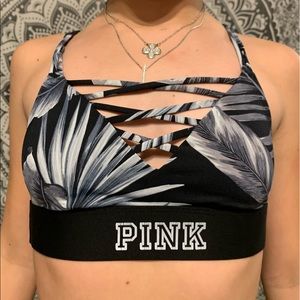 Pink sports bra